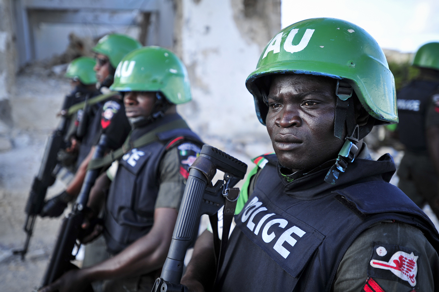 Politieagenten van de Afrikaanse Unie-missie AMISOM