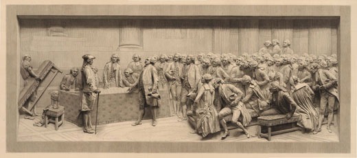 Mirabeau's defiance in front of the marquis de Dreux-Brézé on 23 June 1789. 