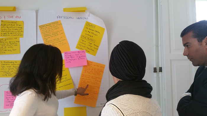 A group from the MENA doing an exercise on regional organisations