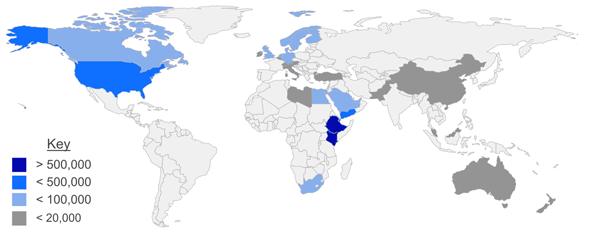 The Somali diaspora across the world