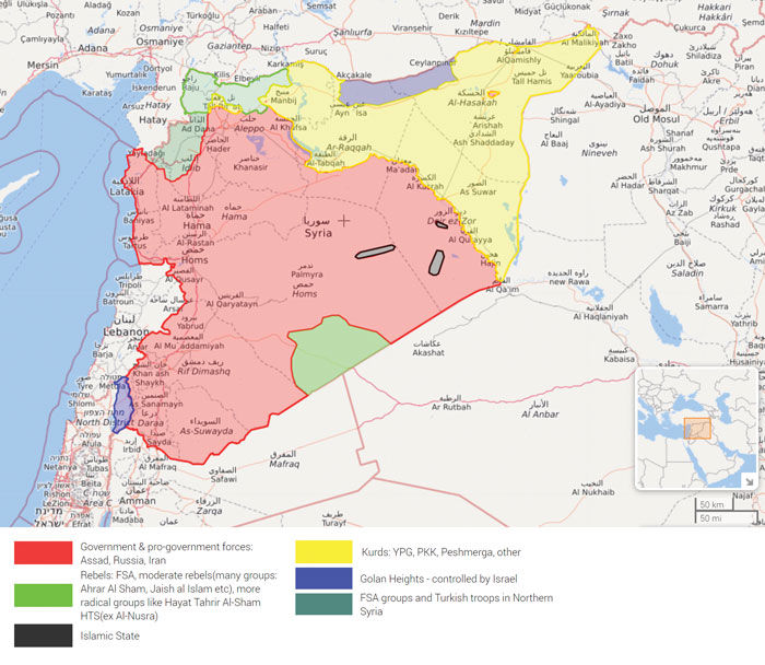 Map of territorial control in Syria (13 January 2020) – Syria Live Map