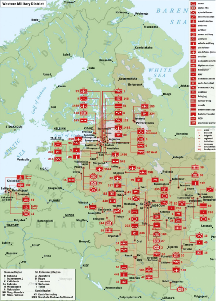 Disposition of Russian forces in the Western Military District.
