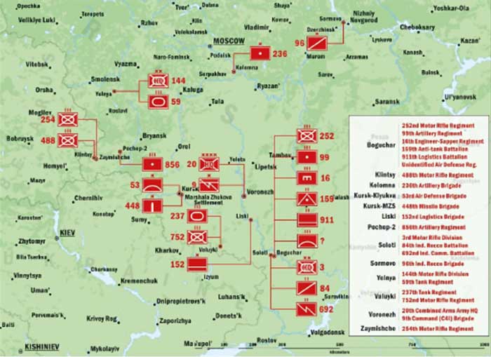 Disposition of the 20th Combined Arms Army