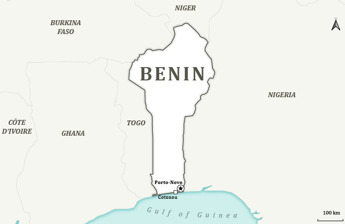 Location map of Benin
