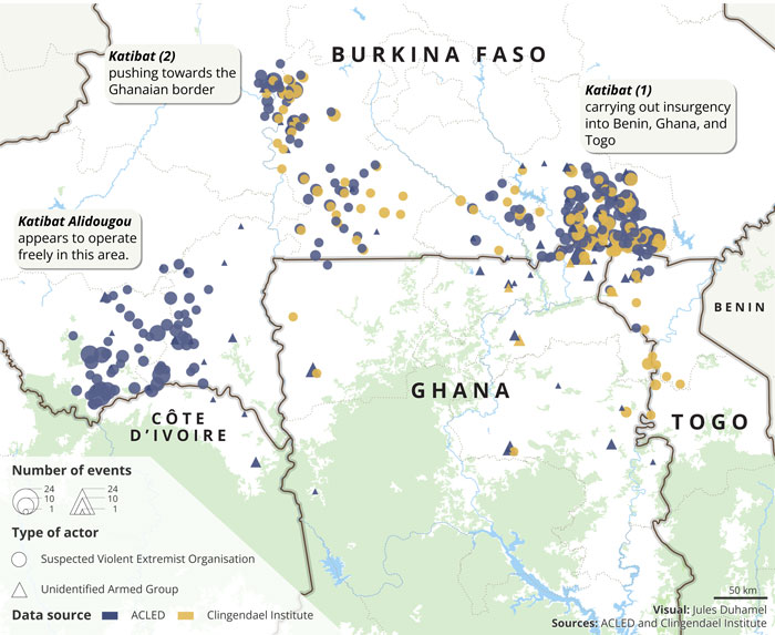 Violent extremist events and unidentified armed groups (2018–2024)