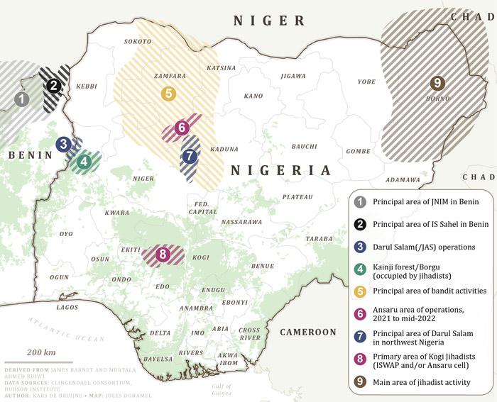 Main areas of armed violence