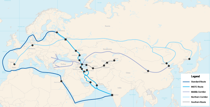 Middle Corridor, Northern Route, and Standard Route