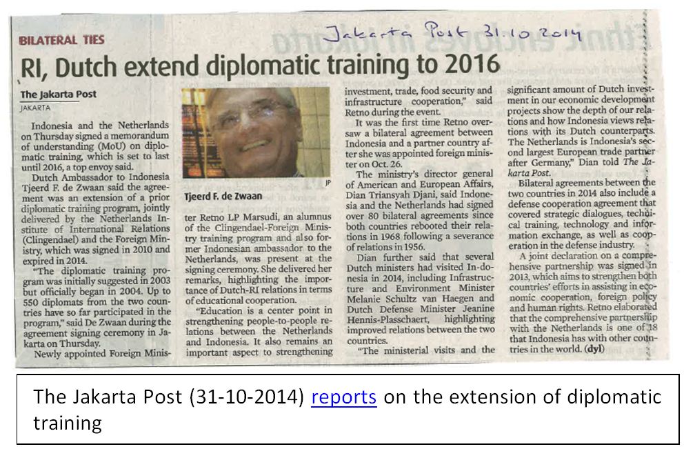 Jakarta Post on Clingendael diplomatic training