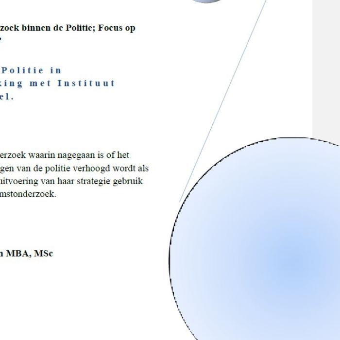 Toekomstonderzoek binnen de Politie; Focus op Feiten of Fictie?
