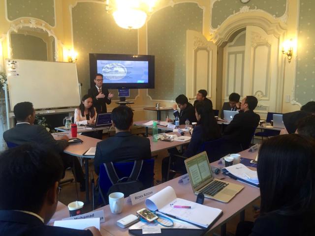 Discussing democratic governance structures with Indonesian diplomats 